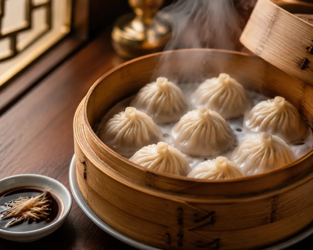 豫園商城必吃美食老字號南翔饅頭店蟹粉小籠包